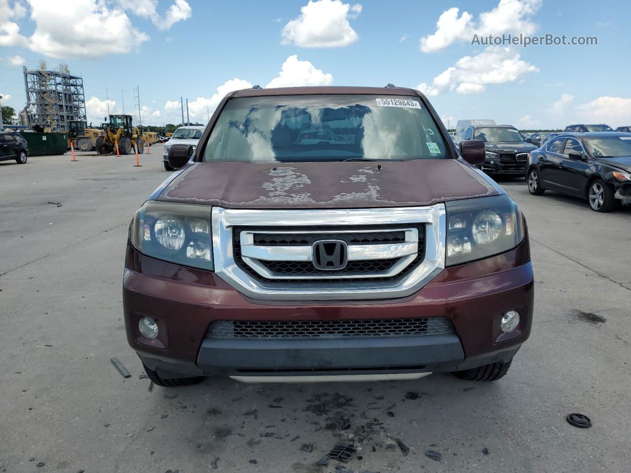 2009 Honda Pilot Exl Burgundy vin: 5FNYF38579B011577