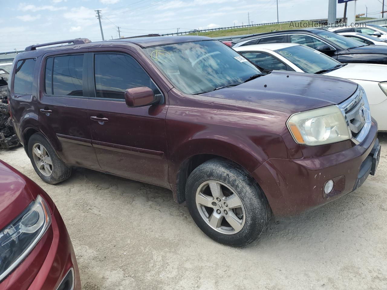 2009 Honda Pilot Exl Maroon vin: 5FNYF38589B009773