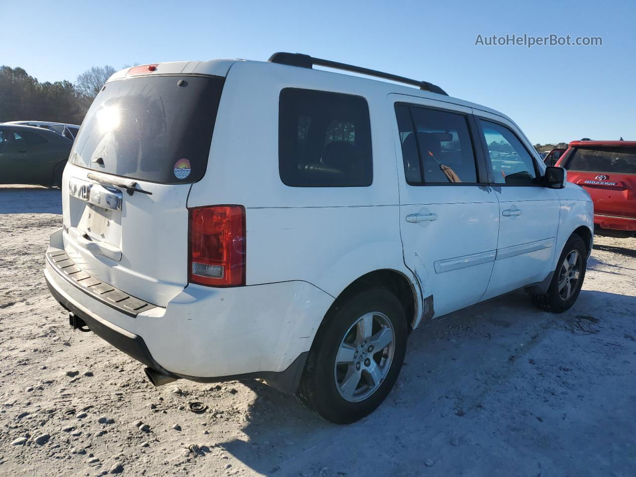 2009 Honda Pilot Exl White vin: 5FNYF385X9B018104