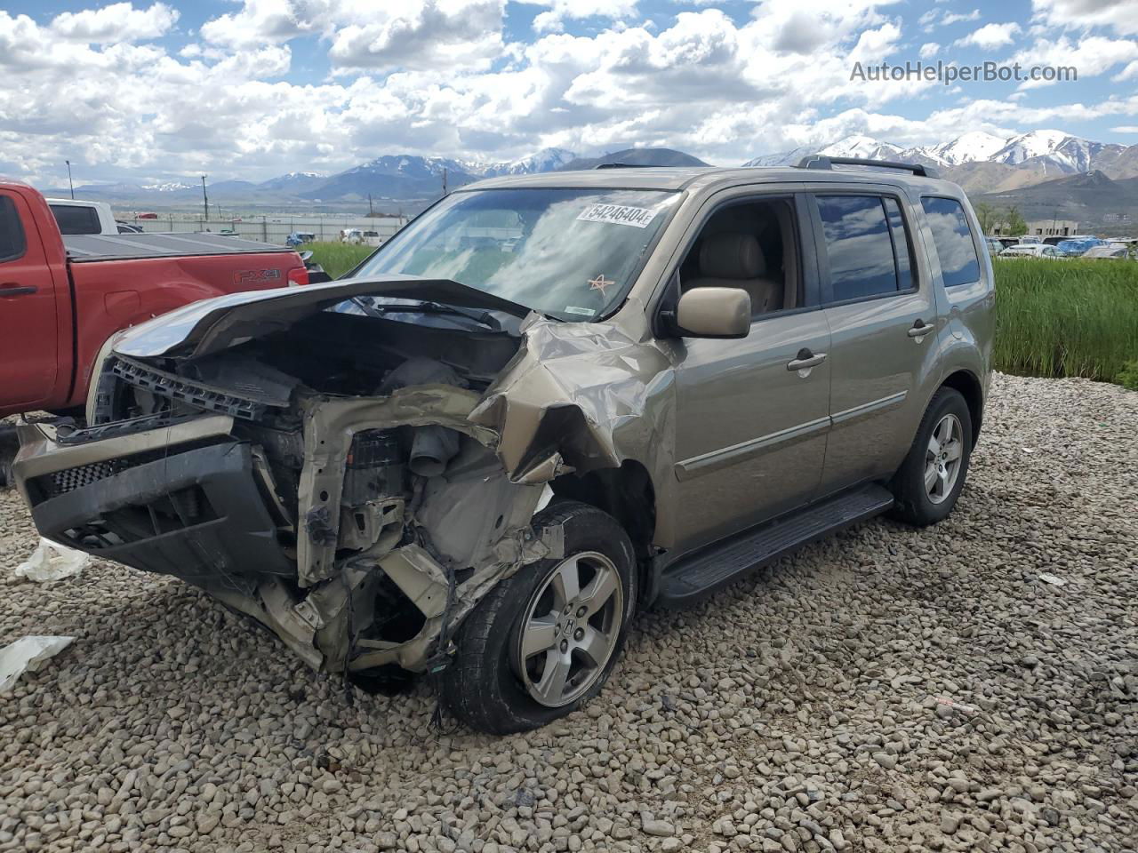 2009 Honda Pilot Exl Beige vin: 5FNYF38629B017554