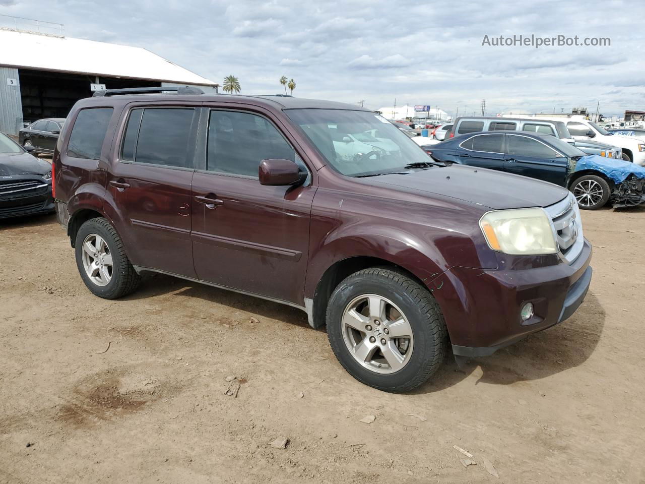 2009 Honda Pilot Exl Burgundy vin: 5FNYF38629B020292