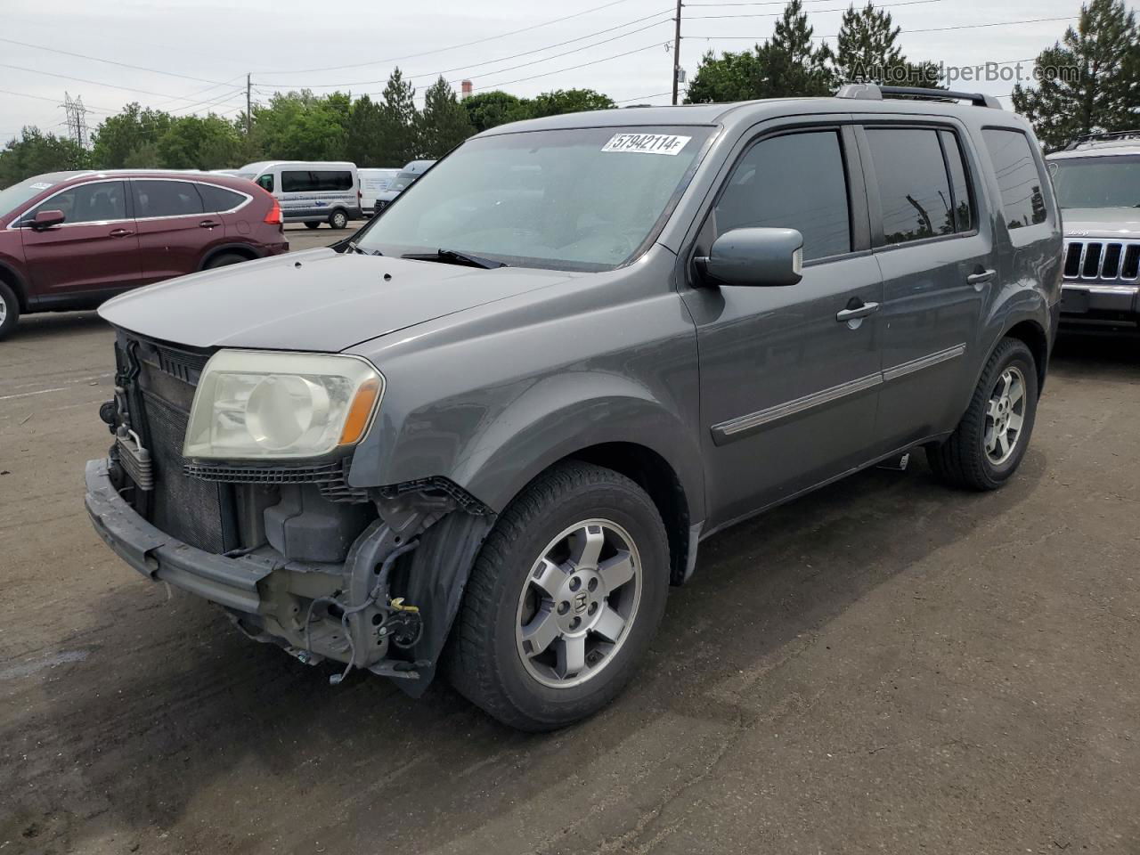 2009 Honda Pilot Touring Gray vin: 5FNYF38839B016107