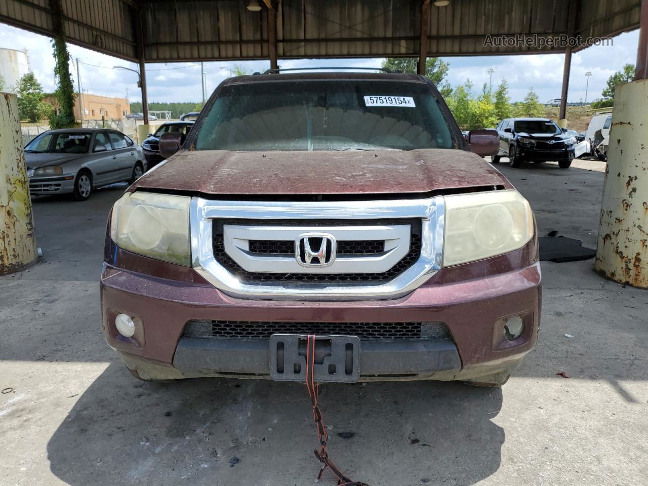 2009 Honda Pilot Touring Burgundy vin: 5FNYF38899B006553