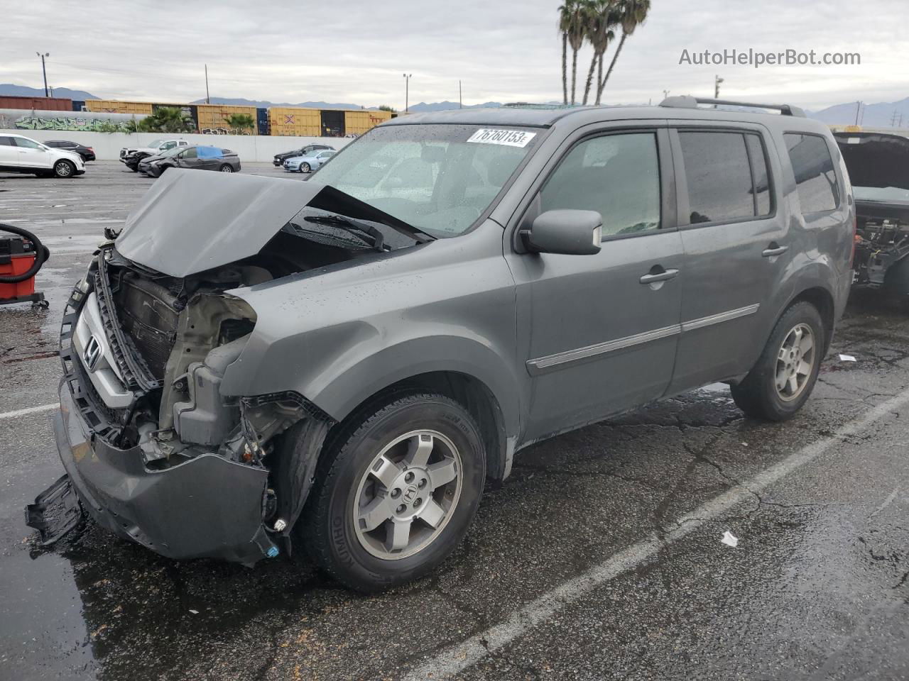 2009 Honda Pilot Touring Gray vin: 5FNYF38919B006619