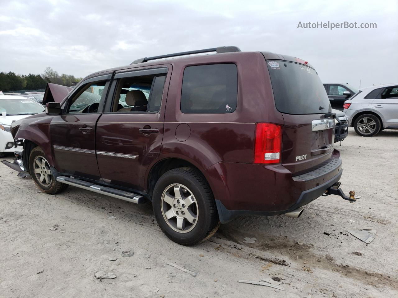 2009 Honda Pilot Touring Burgundy vin: 5FNYF38929B006449