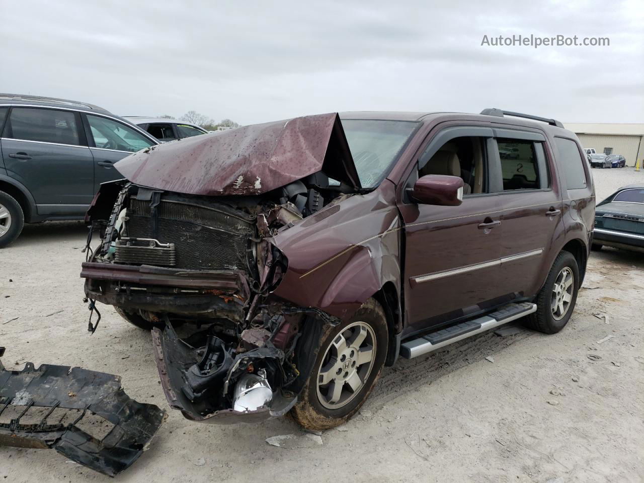 2009 Honda Pilot Touring Burgundy vin: 5FNYF38929B006449