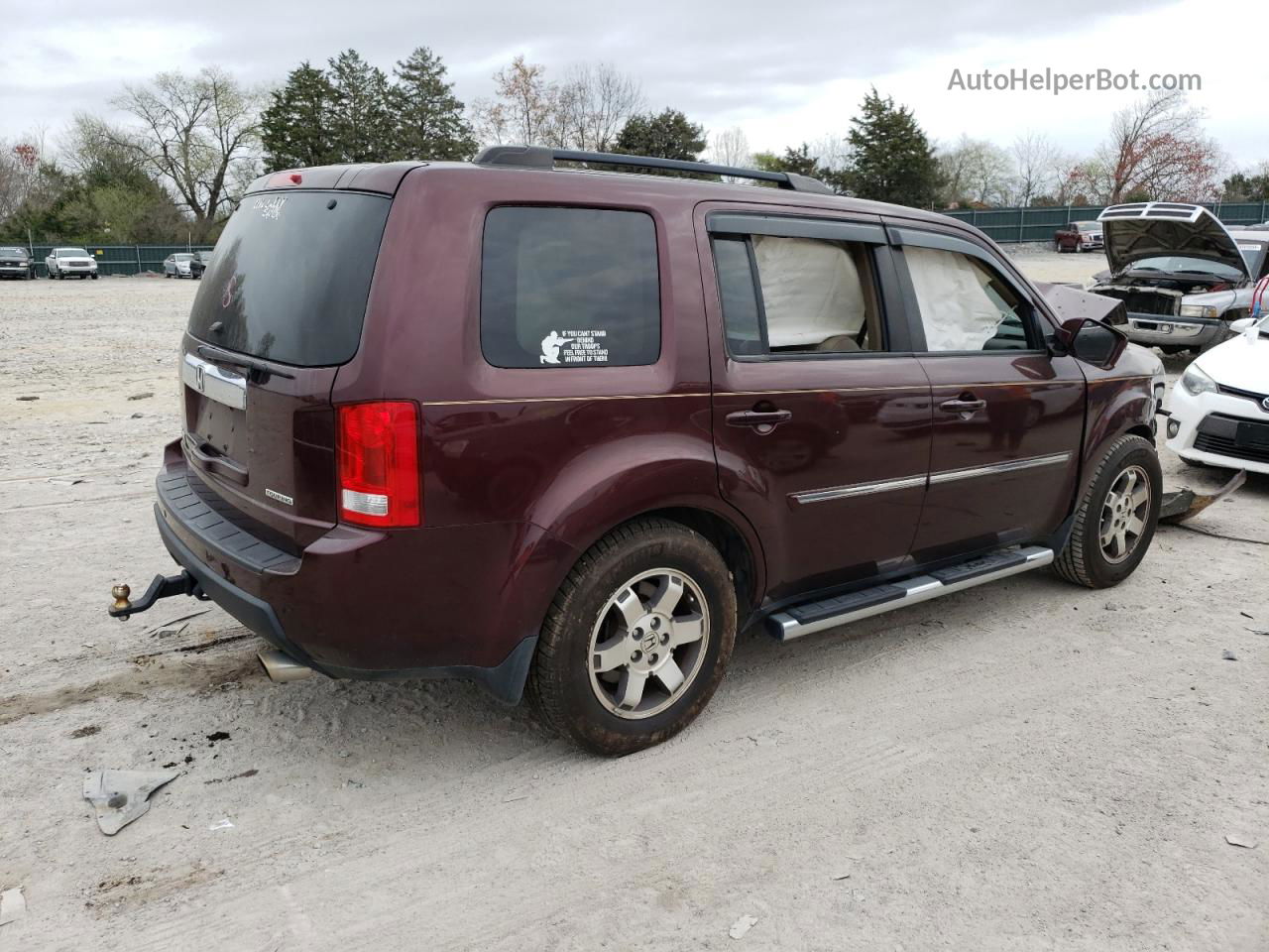 2009 Honda Pilot Touring Burgundy vin: 5FNYF38929B006449