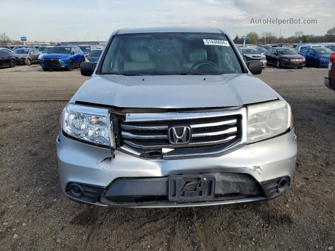 2013 Honda Pilot Lx Silver vin: 5FNYF3H23DB042209