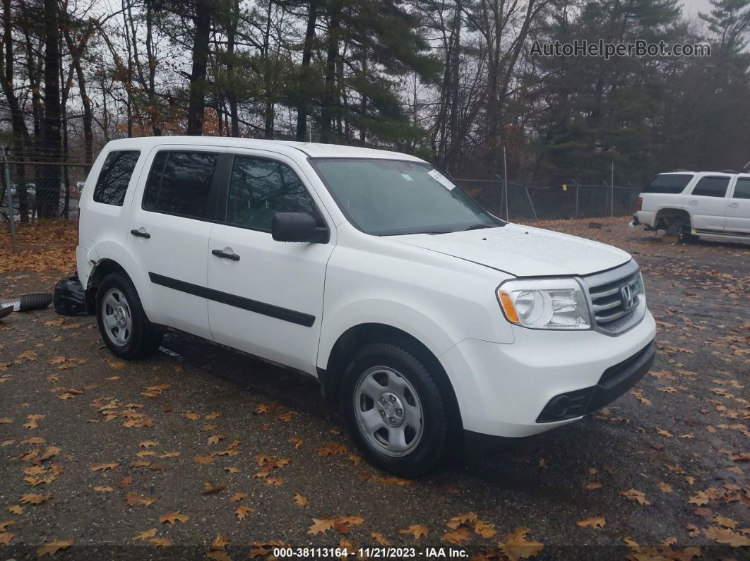 2015 Honda Pilot Lx White vin: 5FNYF3H23FB007169