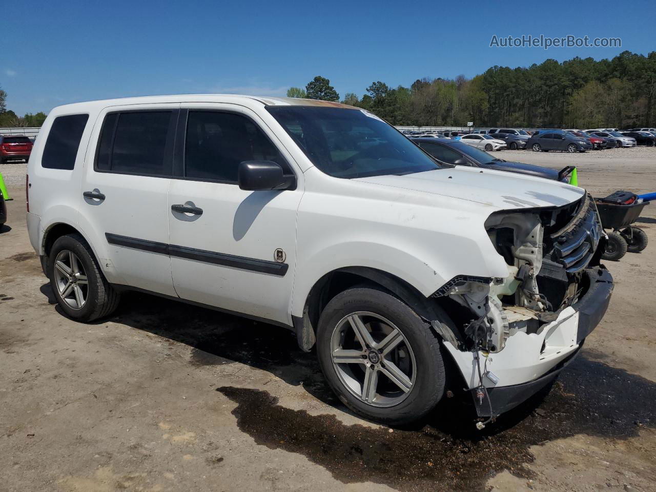 2013 Honda Pilot Lx White vin: 5FNYF3H28DB037734