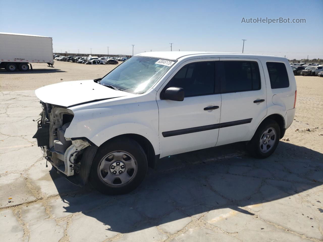 2013 Honda Pilot Lx White vin: 5FNYF3H28DB039211