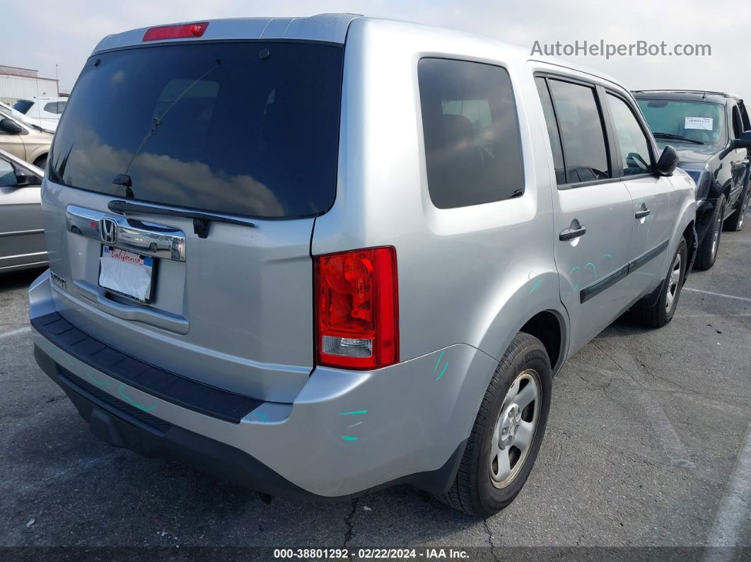 2013 Honda Pilot Lx Silver vin: 5FNYF3H28DB042190