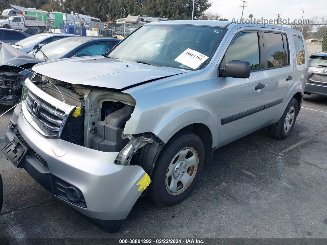 2013 Honda Pilot Lx Silver vin: 5FNYF3H28DB042190