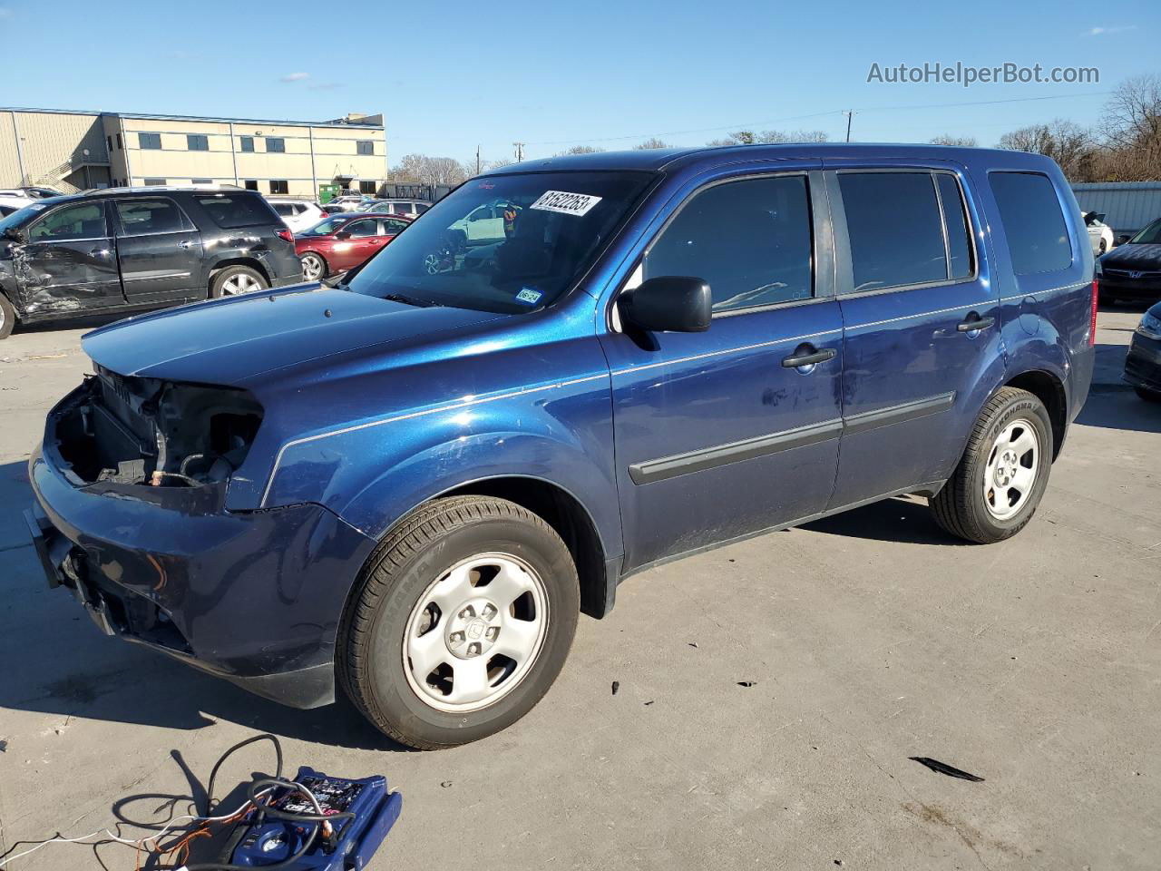 2013 Honda Pilot Lx Blue vin: 5FNYF3H29DB035359