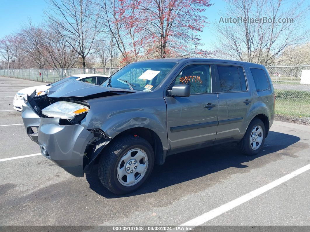 2013 Honda Pilot Lx Gray vin: 5FNYF3H29DB036415