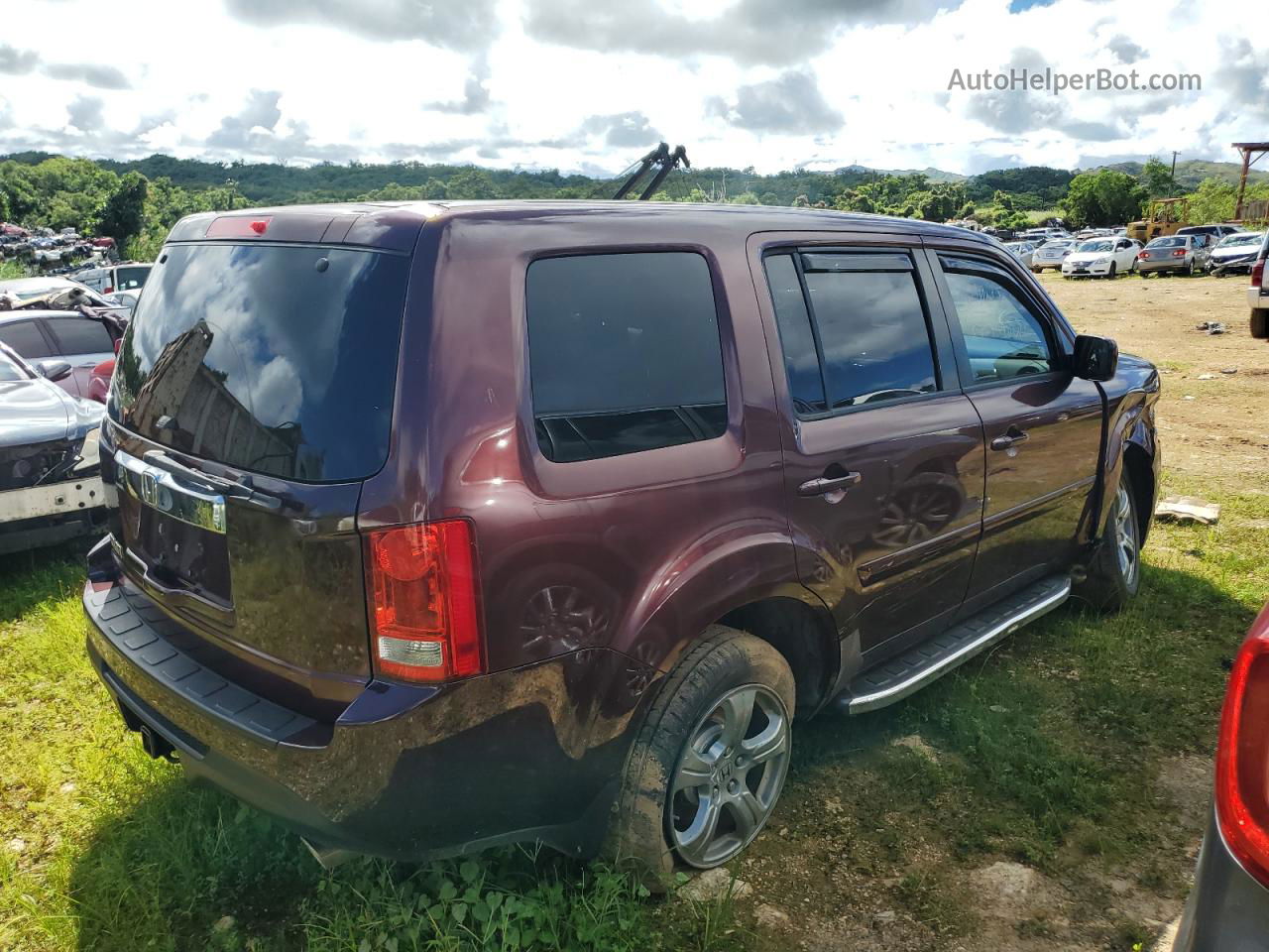 2013 Honda Pilot Ex Maroon vin: 5FNYF3H45DB017717