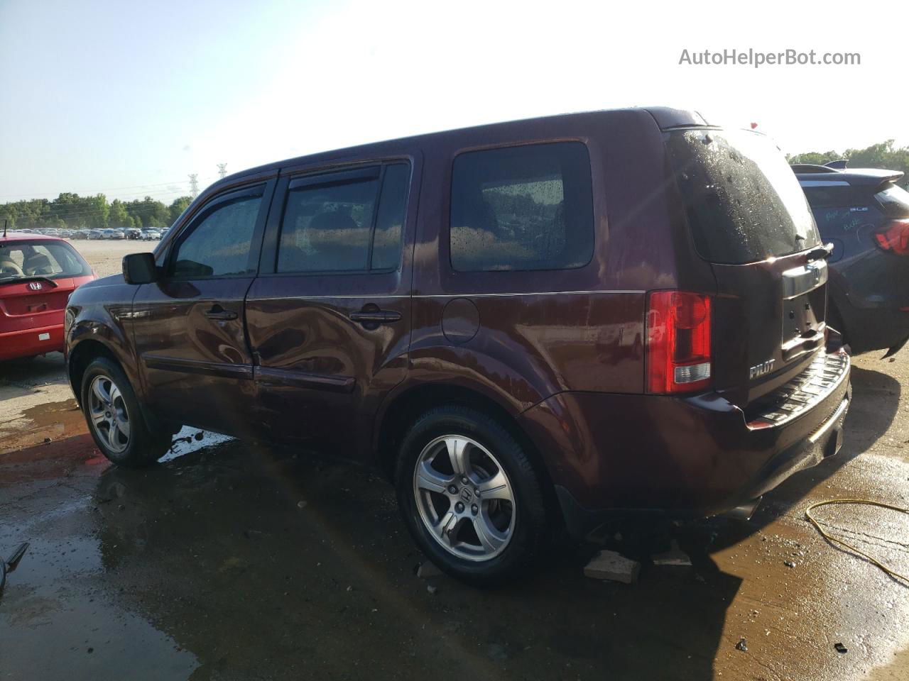 2013 Honda Pilot Ex Burgundy vin: 5FNYF3H47DB003057