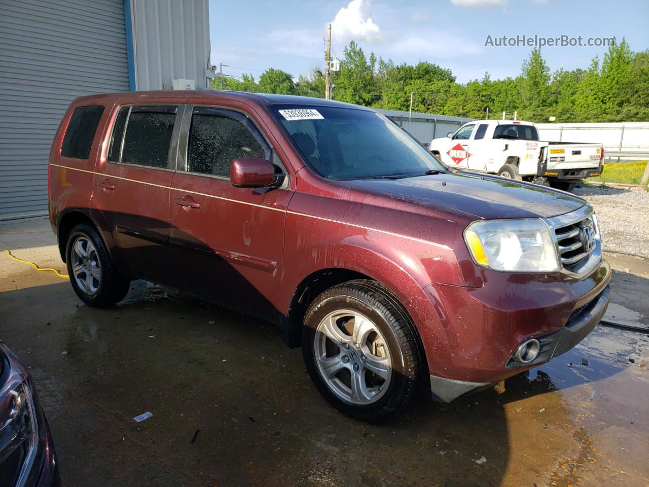 2013 Honda Pilot Ex Burgundy vin: 5FNYF3H47DB003057