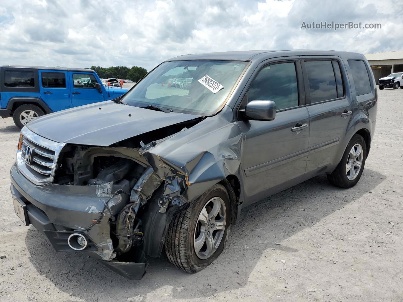 2013 Honda Pilot Ex Gray vin: 5FNYF3H47DB030288