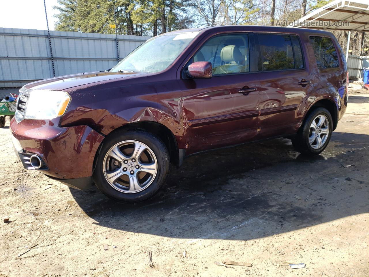 2013 Honda Pilot Exl Maroon vin: 5FNYF3H51DB041781