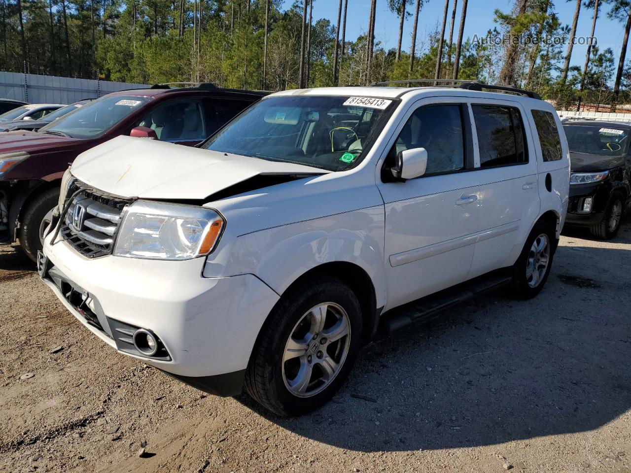 2013 Honda Pilot Exl White vin: 5FNYF3H52DB002634