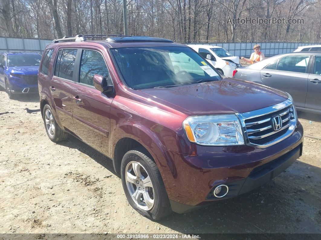 2013 Honda Pilot Ex-l Burgundy vin: 5FNYF3H54DB034095