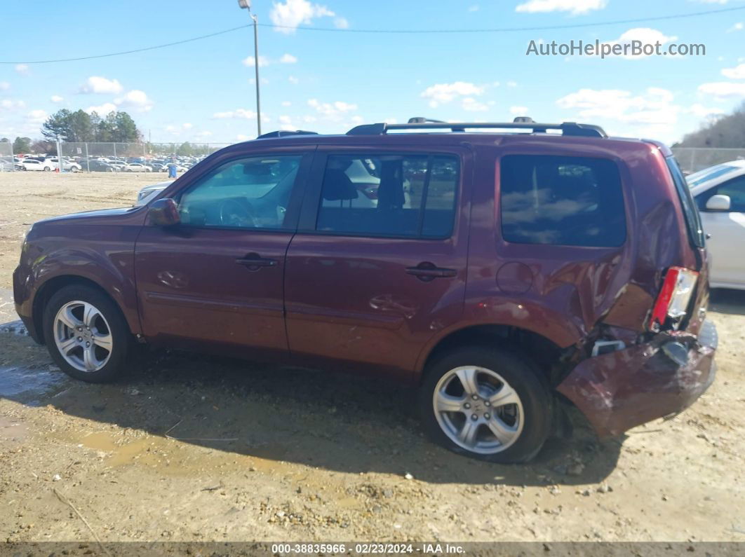 2013 Honda Pilot Ex-l Burgundy vin: 5FNYF3H54DB034095