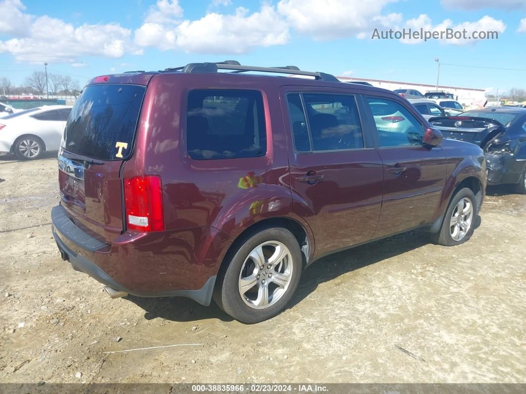 2013 Honda Pilot Ex-l Burgundy vin: 5FNYF3H54DB034095