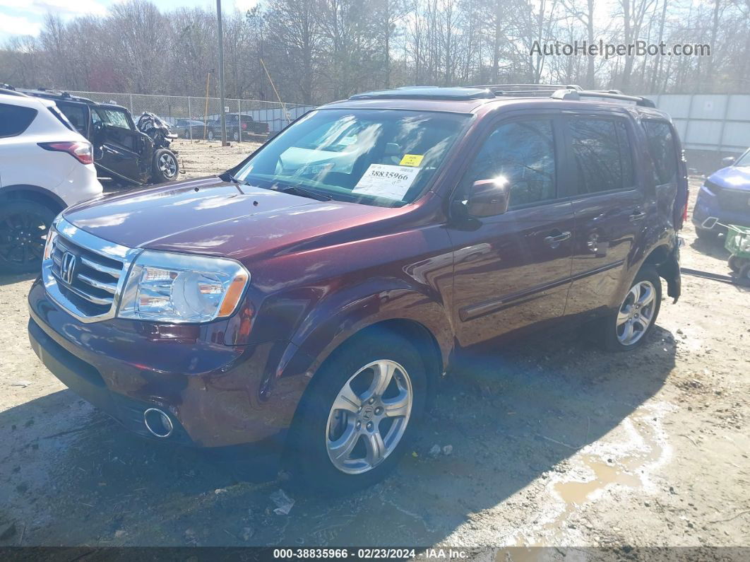 2013 Honda Pilot Ex-l Burgundy vin: 5FNYF3H54DB034095