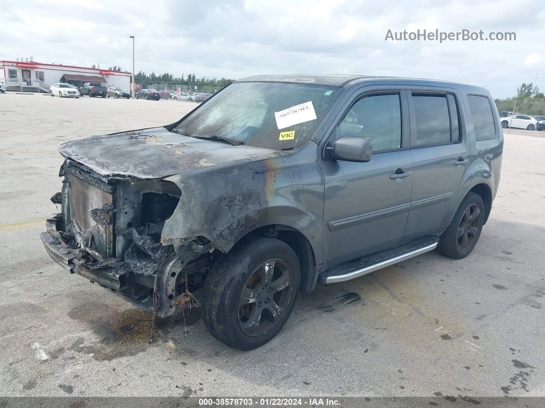 2013 Honda Pilot Ex-l Gray vin: 5FNYF3H55DB014812