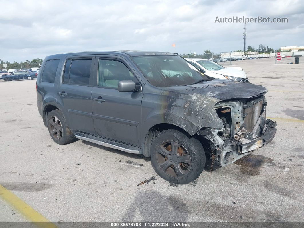 2013 Honda Pilot Ex-l Gray vin: 5FNYF3H55DB014812