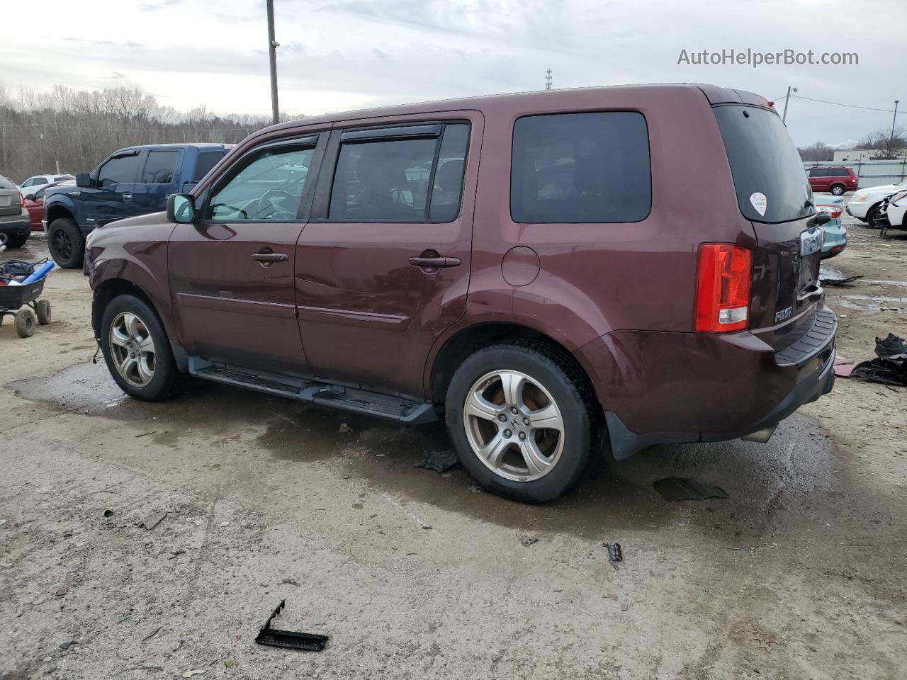 2013 Honda Pilot Exl Burgundy vin: 5FNYF3H58DB032852