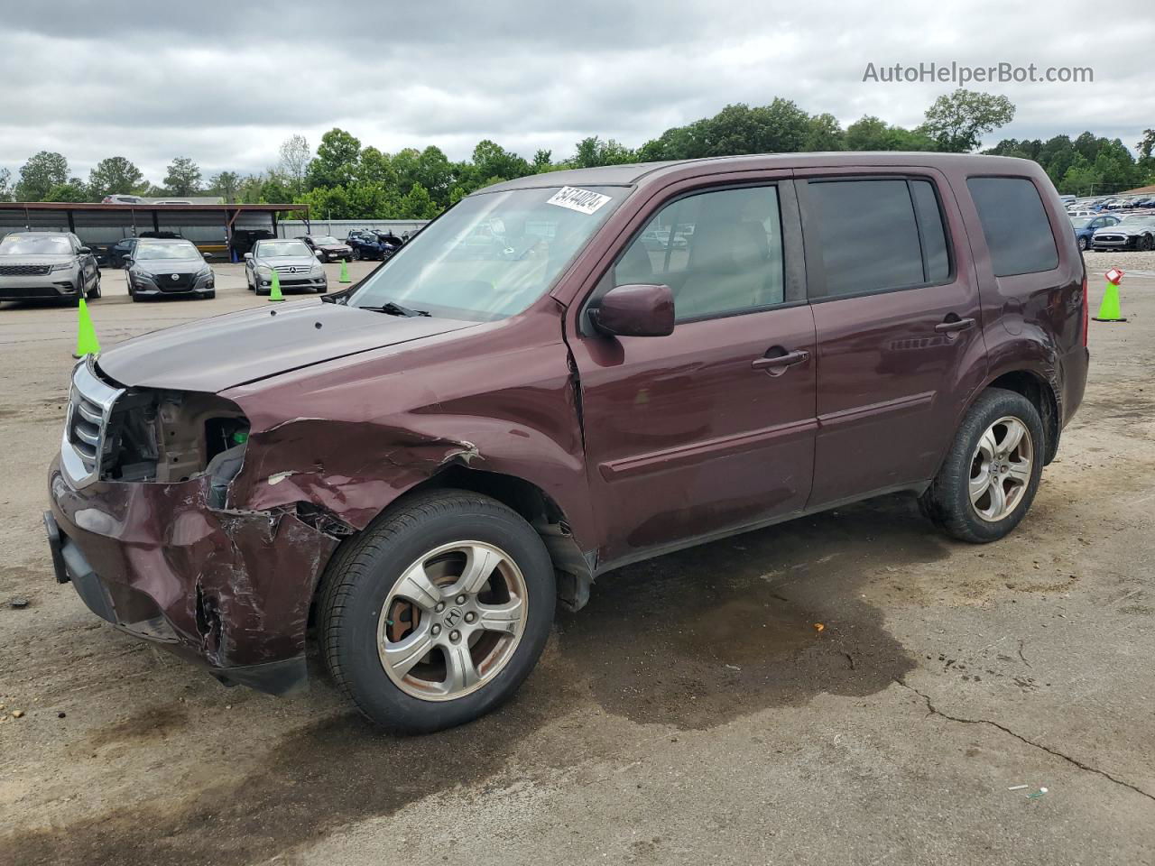 2013 Honda Pilot Exl Burgundy vin: 5FNYF3H5XDB015776