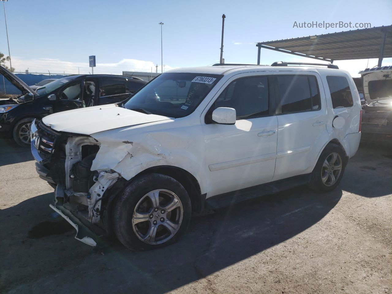 2013 Honda Pilot Exl White vin: 5FNYF3H66DB043714