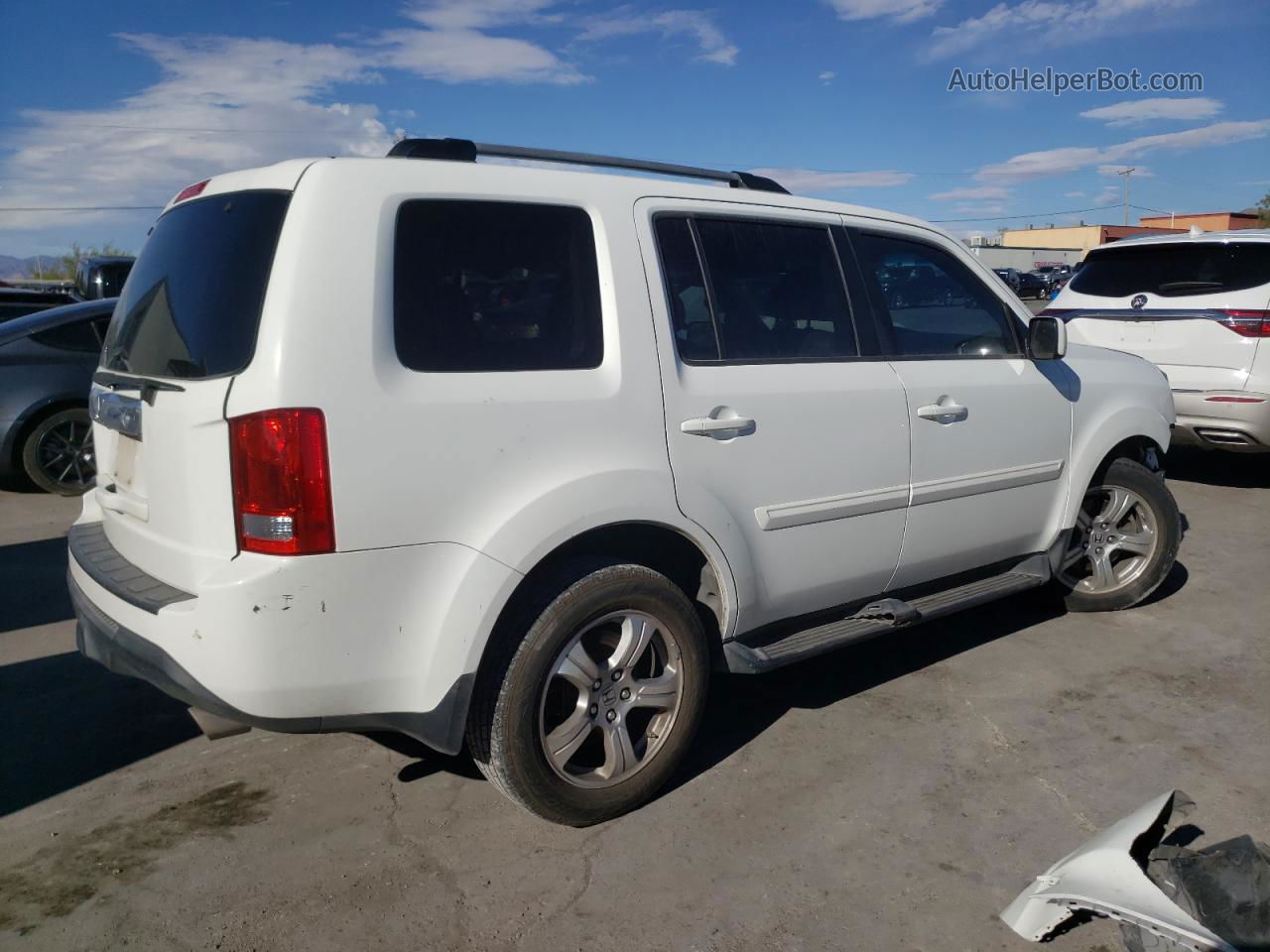 2013 Honda Pilot Exl White vin: 5FNYF3H66DB043714