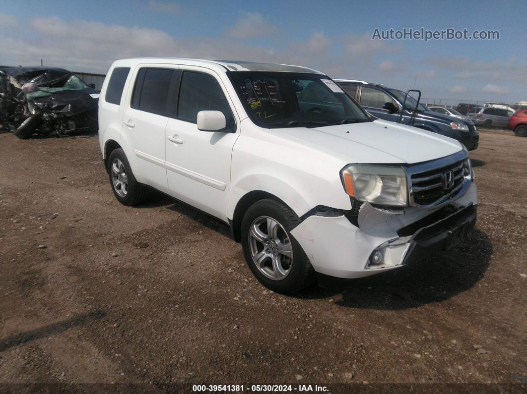 2013 Honda Pilot Ex-l White vin: 5FNYF3H69DB030052