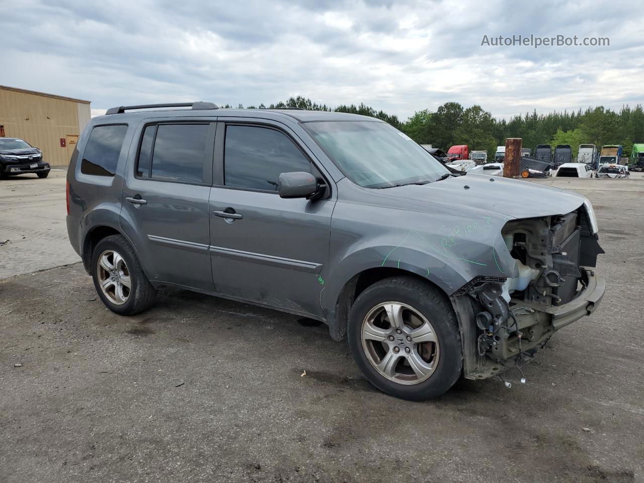 2013 Honda Pilot Exln Gray vin: 5FNYF3H72DB009066