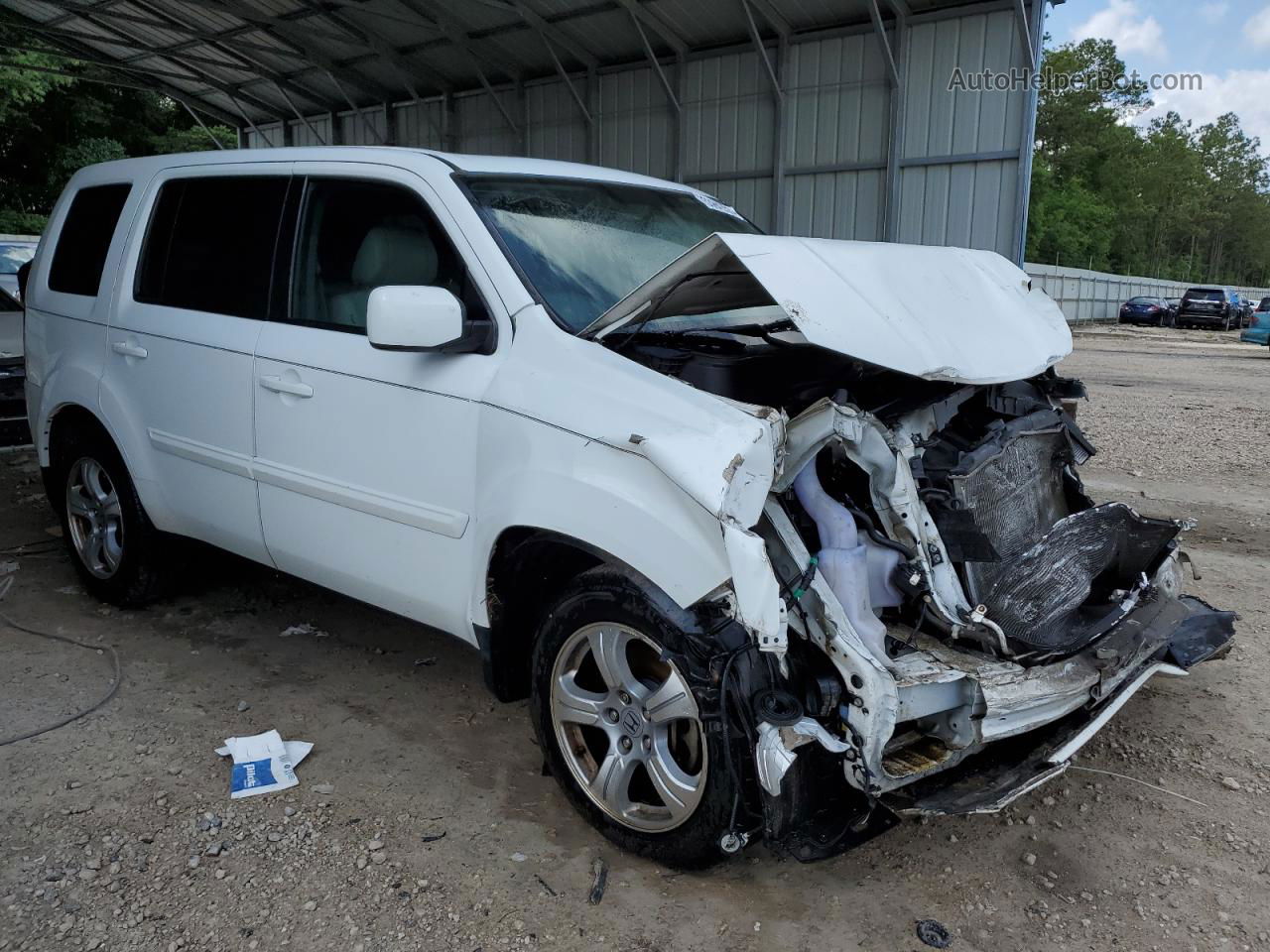 2015 Honda Pilot Exln White vin: 5FNYF3H76FB024334