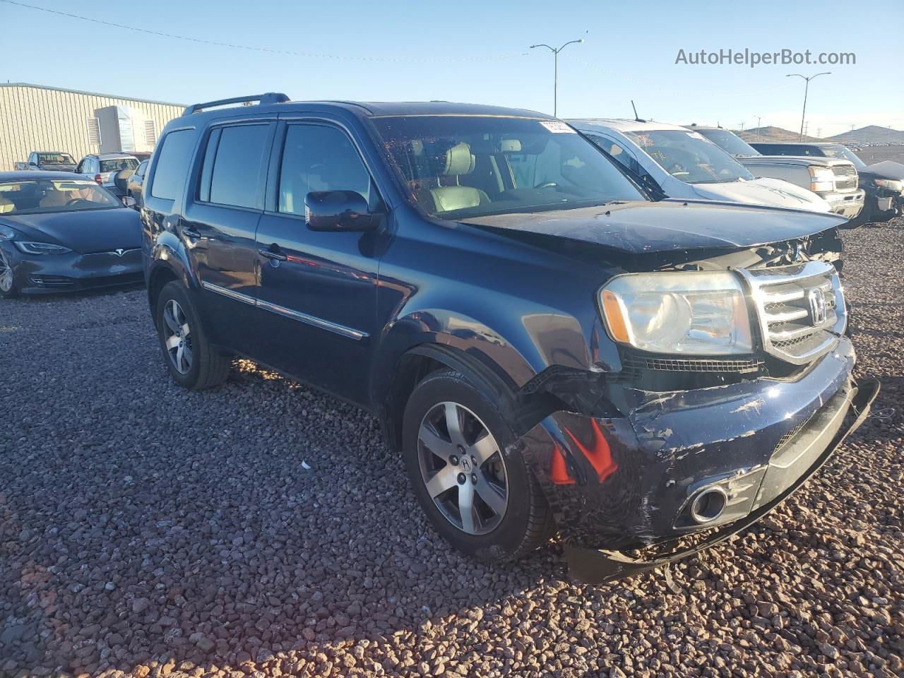 2013 Honda Pilot Touring Blue vin: 5FNYF3H92DB012826