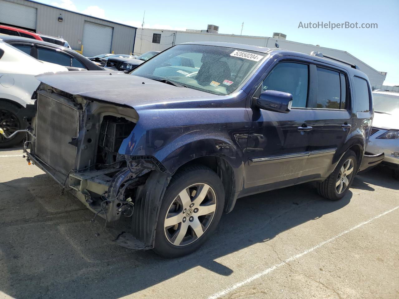 2013 Honda Pilot Touring Blue vin: 5FNYF3H92DB012843