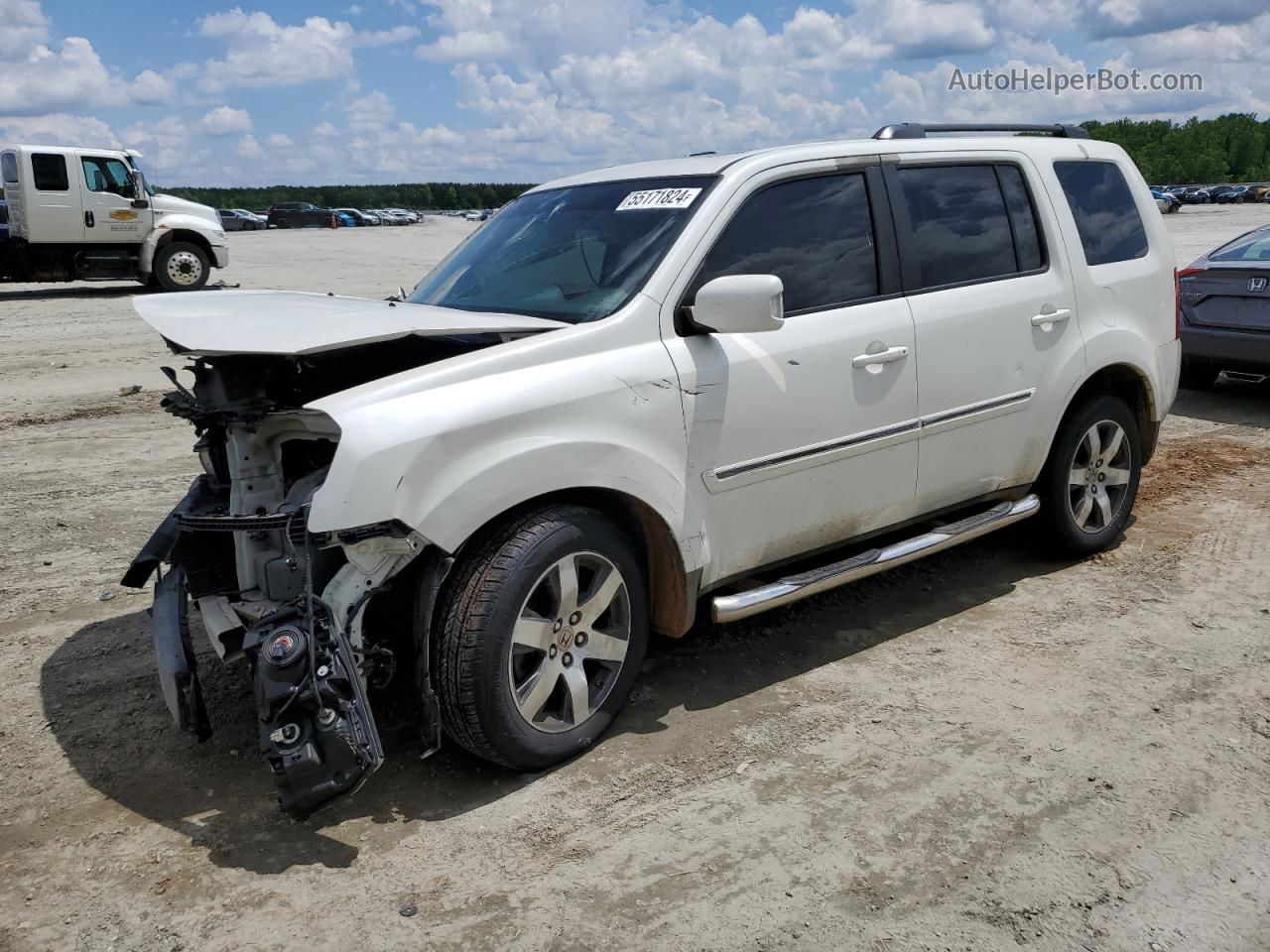 2013 Honda Pilot Touring White vin: 5FNYF3H93DB013497