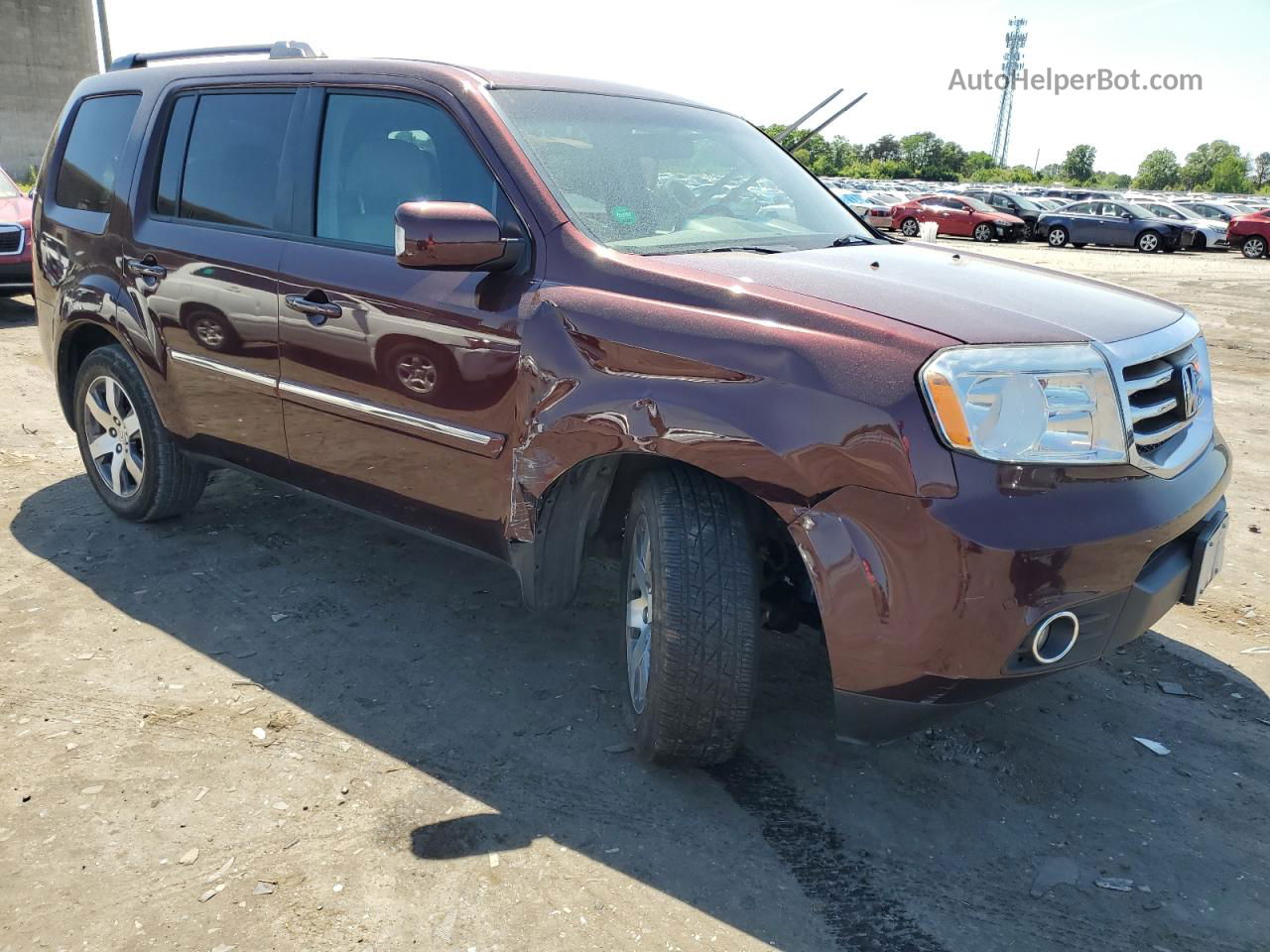 2013 Honda Pilot Touring Burgundy vin: 5FNYF3H94DB025304