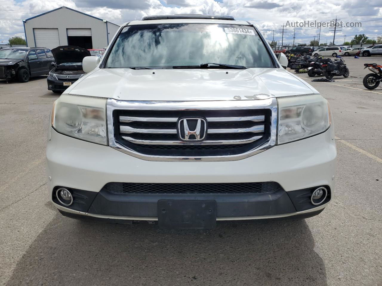 2013 Honda Pilot Touring White vin: 5FNYF3H96DB008522