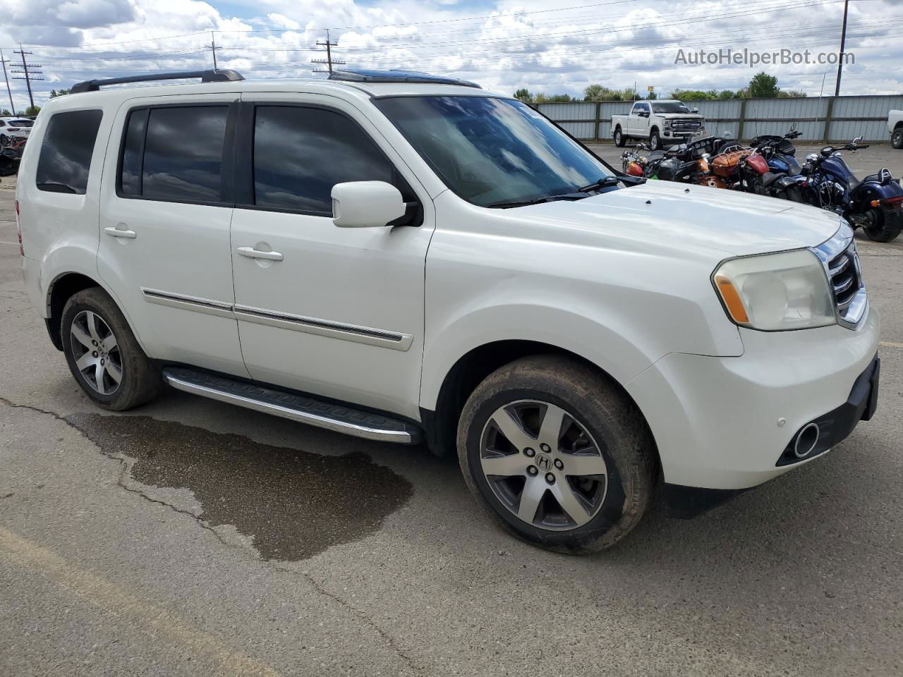 2013 Honda Pilot Touring White vin: 5FNYF3H96DB008522