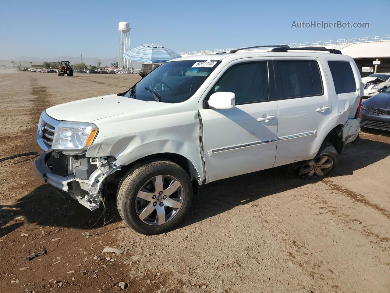 2013 Honda Pilot Touring Белый vin: 5FNYF3H97DB038354