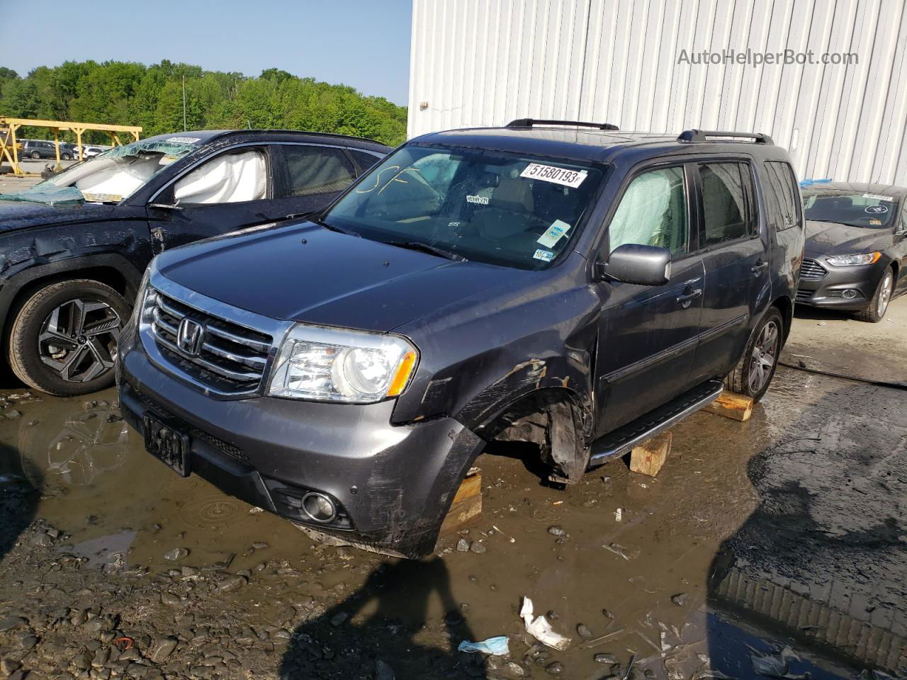 2013 Honda Pilot Touring Gray vin: 5FNYF3H99DB008885