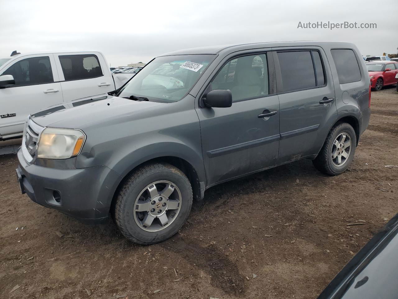 2009 Honda Pilot Lx Gray vin: 5FNYF48209B013408