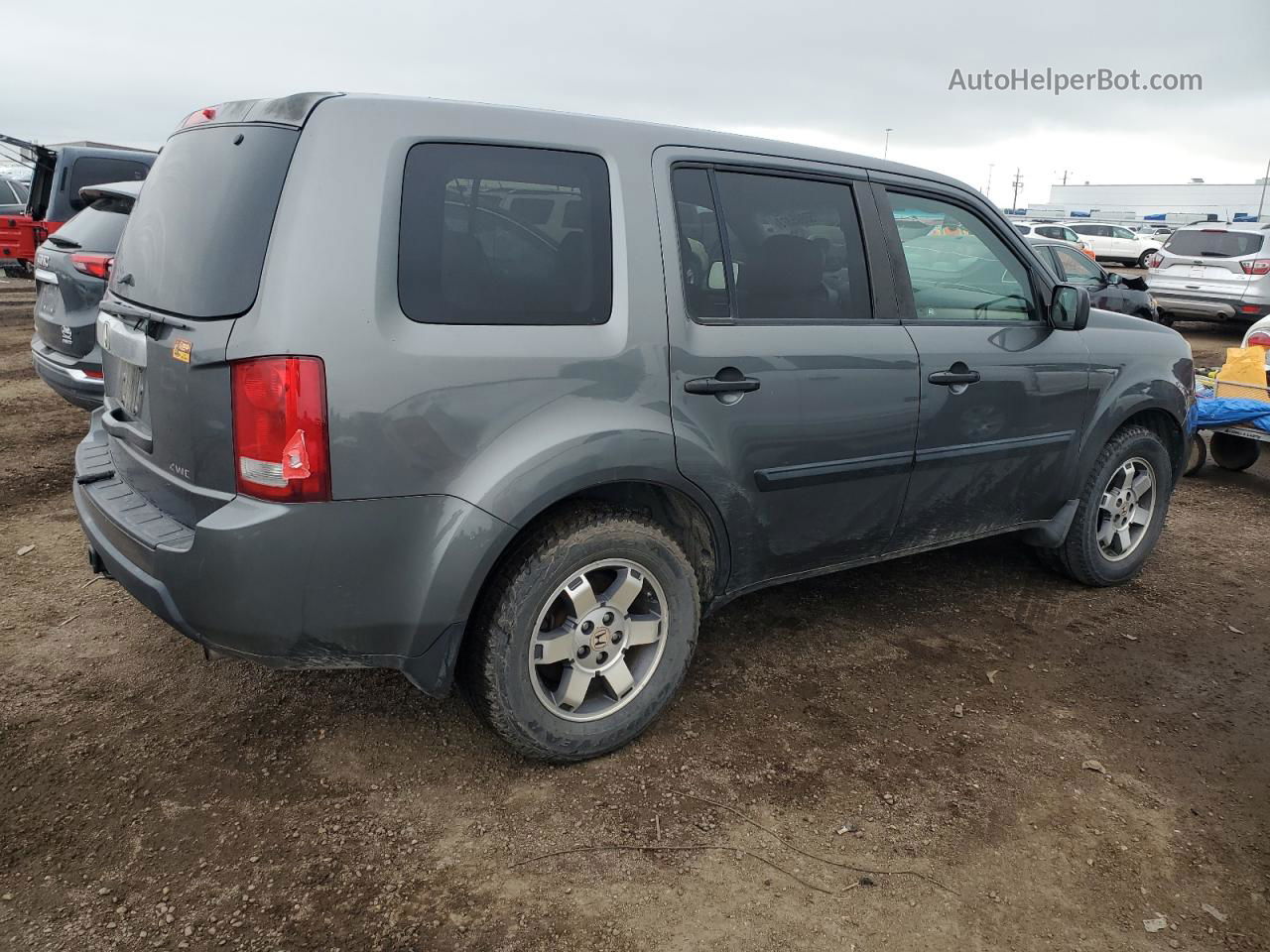 2009 Honda Pilot Lx Gray vin: 5FNYF48209B013408