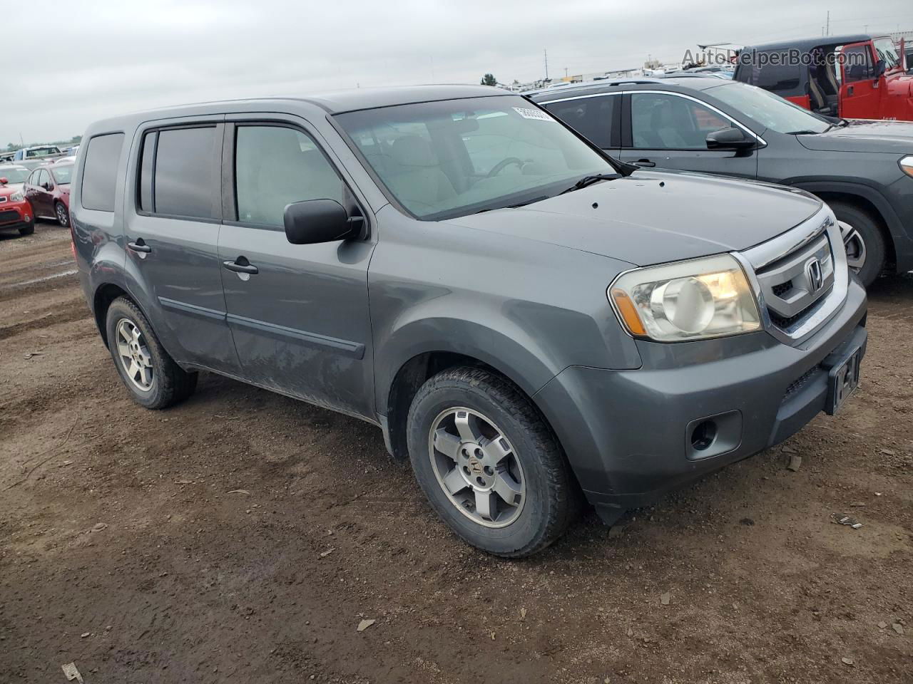 2009 Honda Pilot Lx Gray vin: 5FNYF48209B013408