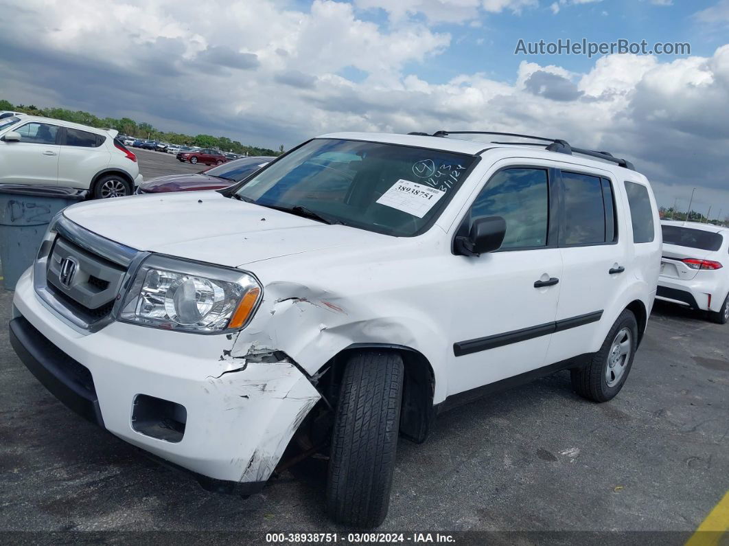 2009 Honda Pilot Lx White vin: 5FNYF48229B041243